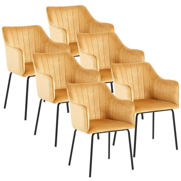 Valia6 spisestuestoler med armlener sett med 6 stk. brun.
