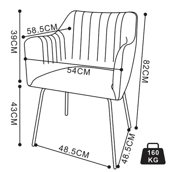 Valia2 spisestuestoler med armlener sett med 2 stk. brun.