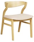 Miniatyrbild 4 av 9: Matstolar 2 st Ljust Trä och Beige Plywood Polyester Bouclé Tyg Gummiträ Ben Retro Traditionell Stil