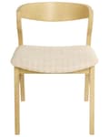 Miniatyrbild 5 av 9: Matstolar 2 st Ljust Trä och Beige Plywood Polyester Bouclé Tyg Gummiträ Ben Retro Traditionell Stil