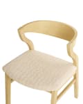 Miniatyrbild 7 av 9: Matstolar 2 st Ljust Trä och Beige Plywood Polyester Bouclé Tyg Gummiträ Ben Retro Traditionell Stil