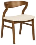 Miniatyrbilde 4 av 9: Sett med 2 spisestoler Beige Lyst tre Polyester Kryssfiner Gummitre Armlener Retro og moderne stil Spisestue Kjøkken