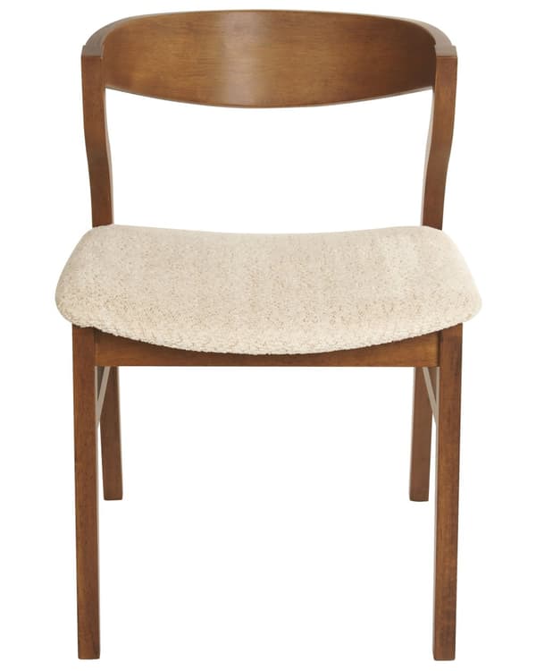 Sett med 2 spisestoler Beige Lyst tre Polyester Kryssfiner Gummitre Armlener Retro og moderne stil Spisestue Kjøkken