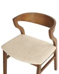 Miniatyrbilde 7 av 9: Sett med 2 spisestoler Beige Lyst tre Polyester Kryssfiner Gummitre Armlener Retro og moderne stil Spisestue Kjøkken