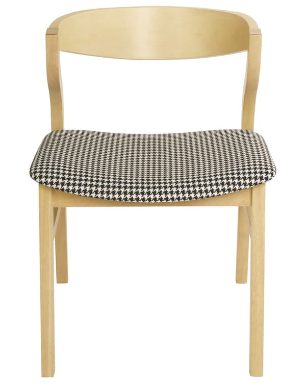 Sett med 2 spisestoler Lyst tre Houndstooth-mønster Polyester Kryssfiner Gummitre Armlener Retro og moderne stil Spisestue Kjøkken