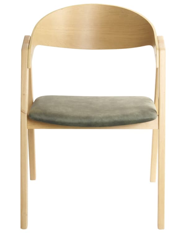 Matstolar 2 st Ljust Trä och Grön Plywood Polyester Sammetstyg Gummiträ Ben Retro Traditionell Stil
