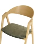 Miniatyrbillede 7 af 9: Spisebordsstol Lyst Træ Grøn Velour Sæt af 2 Spisestole med Armlæn Klassiske Spisestuestol Retro Design Træstole til Spisebord