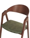 Miniatyrbillede 7 af 9: Spisebordsstol Mørkt Træ Grøn Velour Sæt af 2 Spisestole med Armlæn Klassiske Spisestuestol Retro Design Træstole til Spisebord