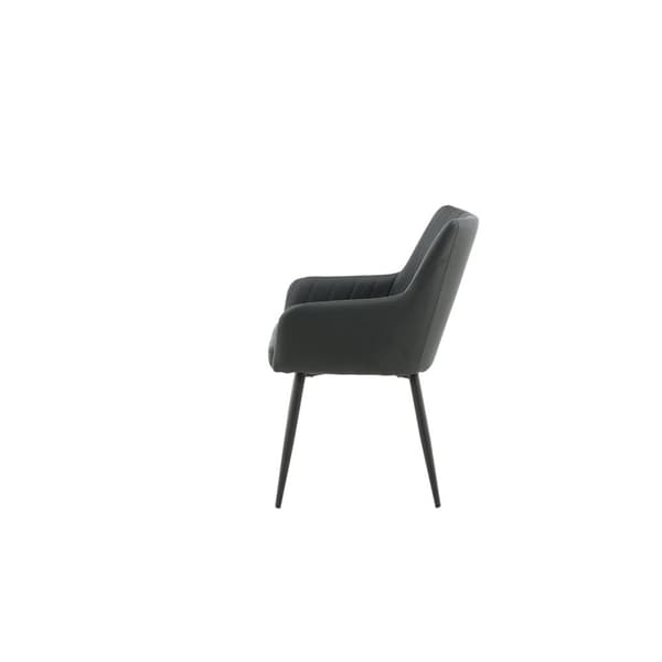 2 x Comfort spisestuestoler med armlener PU kunstlær svart.