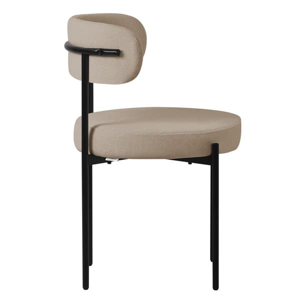 Matstol set om 2 med teddy tyg med ryggstöd brun Köksstol ML-Design