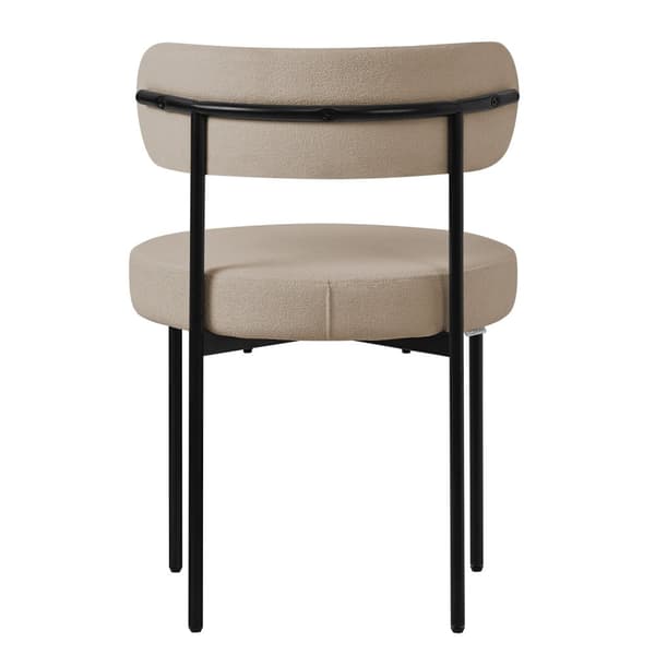 Matstol set om 2 med teddy tyg med ryggstöd brun Köksstol ML-Design