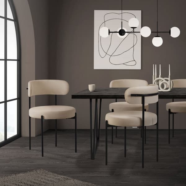 Matstol set om 2 med teddy tyg med ryggstöd brun Köksstol ML-Design