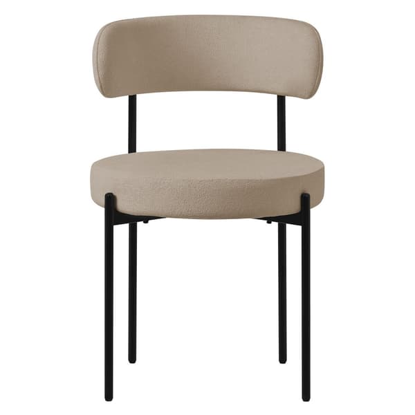 Matstol set om 2 med teddy tyg med ryggstöd brun Köksstol ML-Design