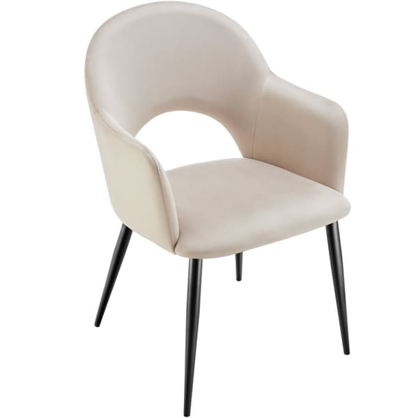 Sachel fåtölj, sammetslook, klädd, 120 kg - creme, Uppsättning om 6