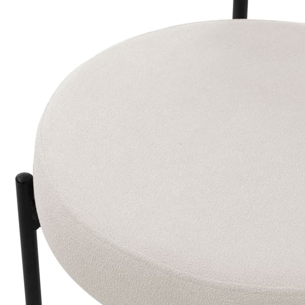 Spisebordsstol sæt af 4 med teddystof med ryglæn hvid Køkkenstol ML design