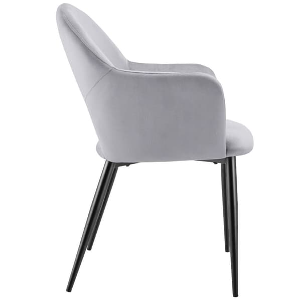 Stol Sachel, velour, polstret, 120 kg - lysegrå,Sæt med 6 stk.