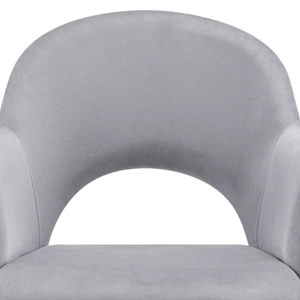 Stol Sachel, velour, polstret, 120 kg - lysegrå,Sæt med 6 stk.