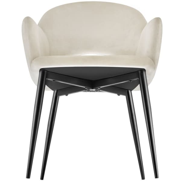Stol Sachel, velour, polstret, 120 kg - creme,Sæt med 6 stk.