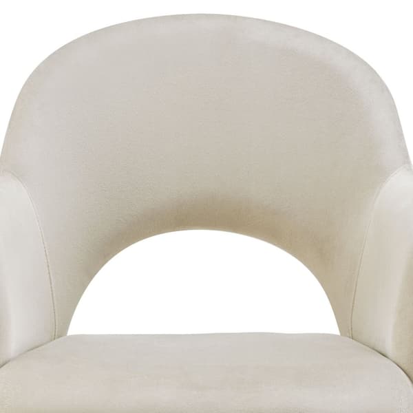 Stol Sachel, velour, polstret, 120 kg - creme,Sæt med 6 stk.