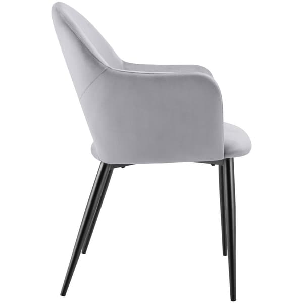 Stol Sachel, velour, polstret, 120 kg - lysegrå,Sæt med 2 stk.