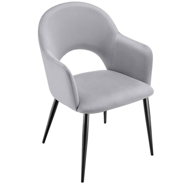 Stol Sachel, velour, polstret, 120 kg - lysegrå,Sæt med 2 stk.