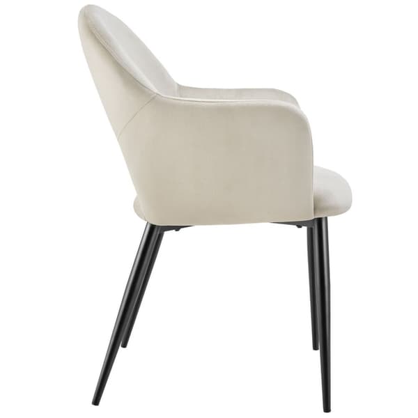 Stol Sachel, velour, polstret, 120 kg - creme,Sæt med 2 stk.