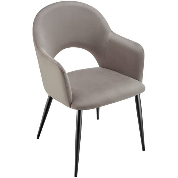 Stol Sachel, velour, polstret, 120 kg - taupe,Sæt med 2 stk.