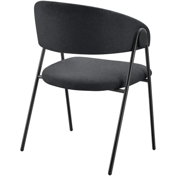 Stol Bedano, polstret, vævet stof, 150 kg - sort,Sæt med 6 stk.