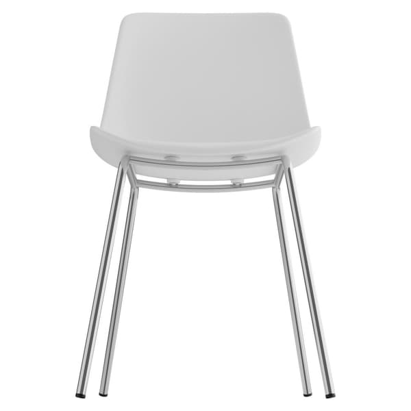 Plaststolar Mave, ergonomisk, 120 kg - vit/krom, Uppsättning om 6