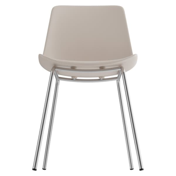 Plaststolar Mave, ergonomisk, 120 kg - taupe/krom, Uppsättning om 6