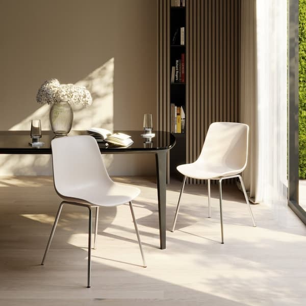 Plaststolar Mave, ergonomisk, 120 kg - taupe/krom, Uppsättning av 2