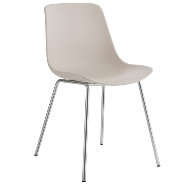 Stol Mawe, ergonomisk, 120 kg - taupe/krom,Sæt med 6 stk.
