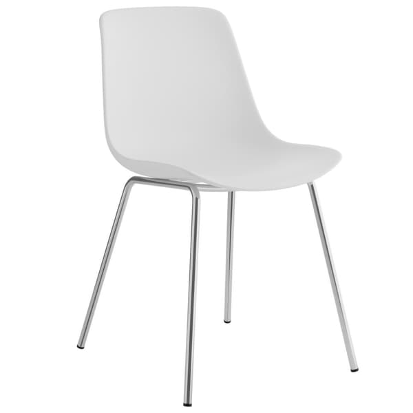 Stol Mawe, ergonomisk, 120 kg - hvid/krom,Sæt med 4 stk.