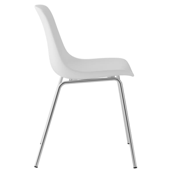 Stol Mawe, ergonomisk, 120 kg - hvid/krom,Sæt med 6 stk.