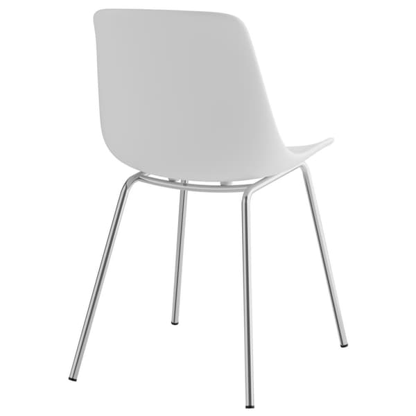 Stol Mawe, ergonomisk, 120 kg - hvid/krom,Sæt med 6 stk.