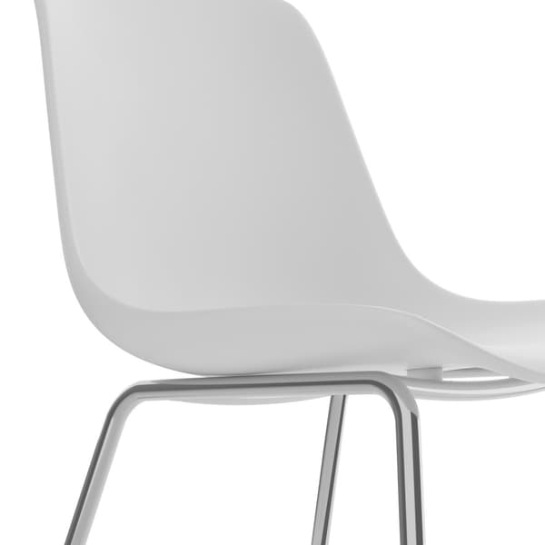 Stol Mawe, ergonomisk, 120 kg - hvid/krom,Sæt med 6 stk.