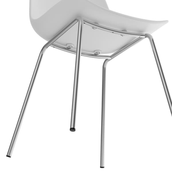 Stol Mawe, ergonomisk, 120 kg - hvid/krom,Sæt med 6 stk.