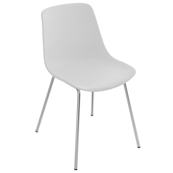 Stol Mawe, ergonomisk, 120 kg - hvid/krom,Sæt med 6 stk.