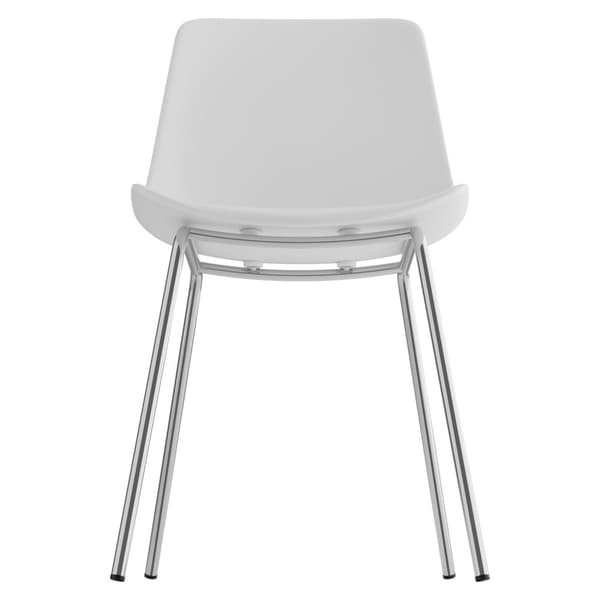 Stol Mawe, ergonomisk, 120 kg - hvid/krom,Sæt med 6 stk.