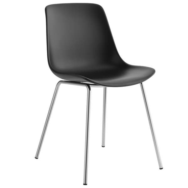 Stol Mawe, ergonomisk, 120 kg - sort/krom,Sæt med 4 stk.