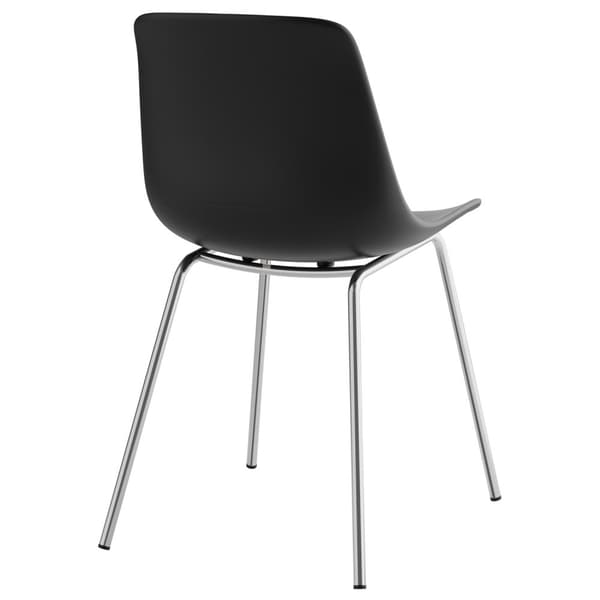 Stol Mawe, ergonomisk, 120 kg - sort/krom,Sæt med 4 stk.