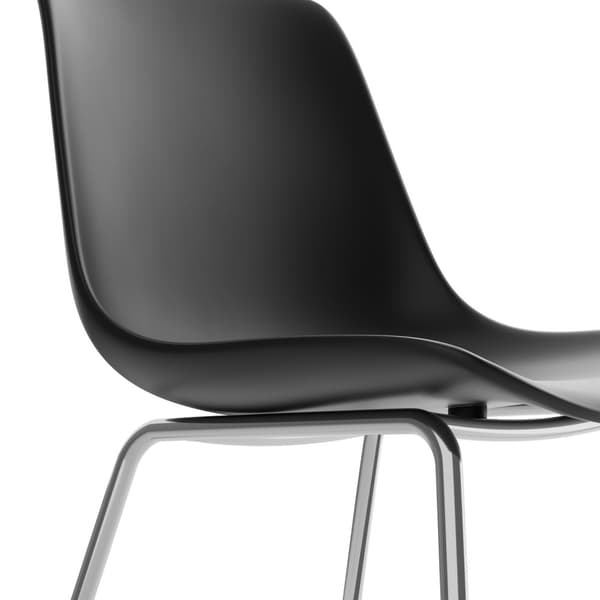 Stol Mawe, ergonomisk, 120 kg - sort/krom,Sæt med 4 stk.