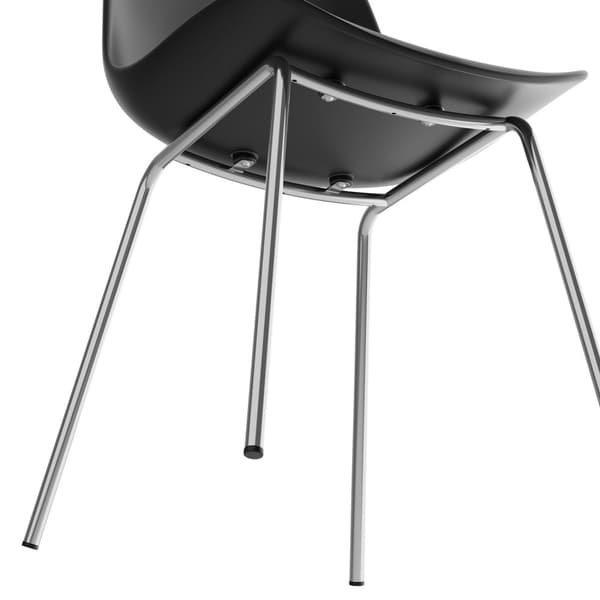 Stol Mawe, ergonomisk, 120 kg - sort/krom,Sæt med 4 stk.