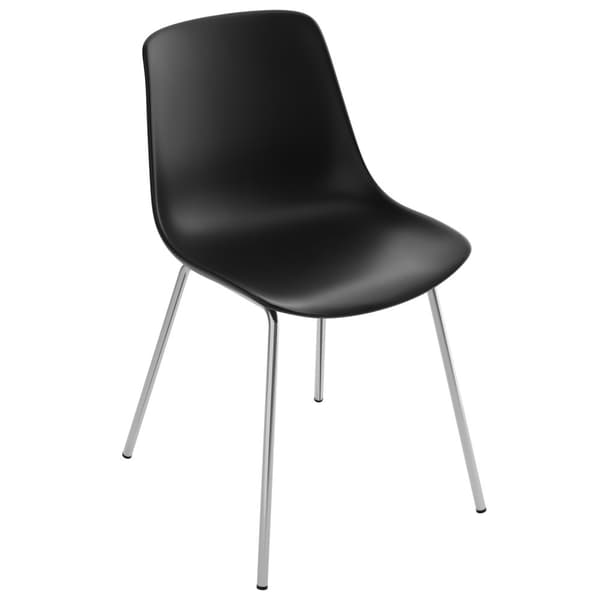 Stol Mawe, ergonomisk, 120 kg - sort/krom,Sæt med 4 stk.