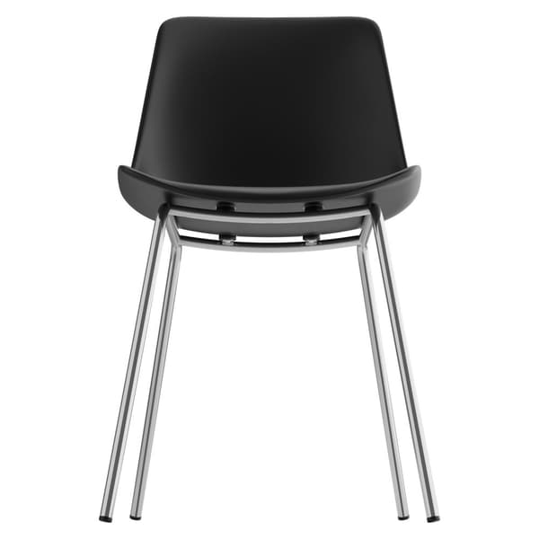 Stol Mawe, ergonomisk, 120 kg - sort/krom,Sæt med 4 stk.