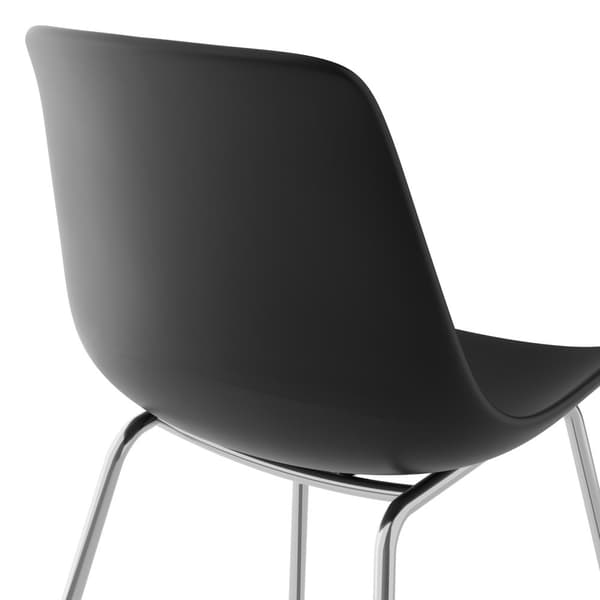 Stol Mawe, ergonomisk, 120 kg - sort/krom,Sæt med 4 stk.