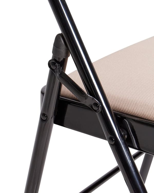 Sett med 4 Sammenleggbare Stoler Beige Grå Metall med Svart Ramme Polstret Stoffsete og -rygg Brettbare Stoler