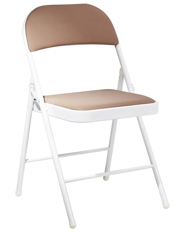 Klapstole Hvid Beige sæt af 4 Letvægts Foldestole Retro Konferencestole uden Armlæn Fest Stole til Værelse Mødestole Sammenklappelige