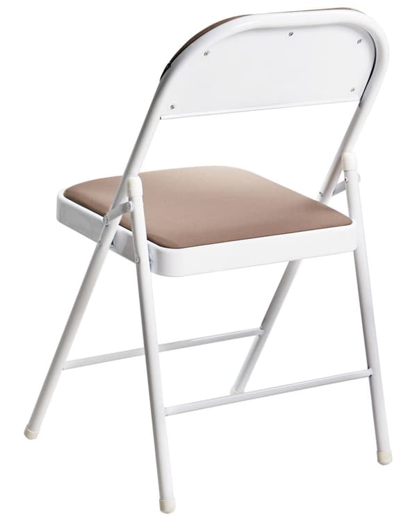 Klapstole Hvid Beige sæt af 4 Letvægts Foldestole Retro Konferencestole uden Armlæn Fest Stole til Værelse Mødestole Sammenklappelige