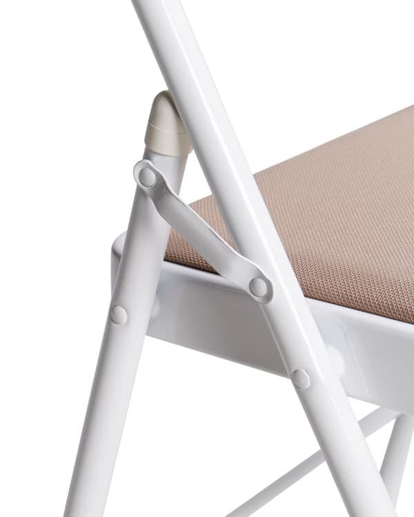 Klapstole Hvid Beige sæt af 4 Letvægts Foldestole Retro Konferencestole uden Armlæn Fest Stole til Værelse Mødestole Sammenklappelige